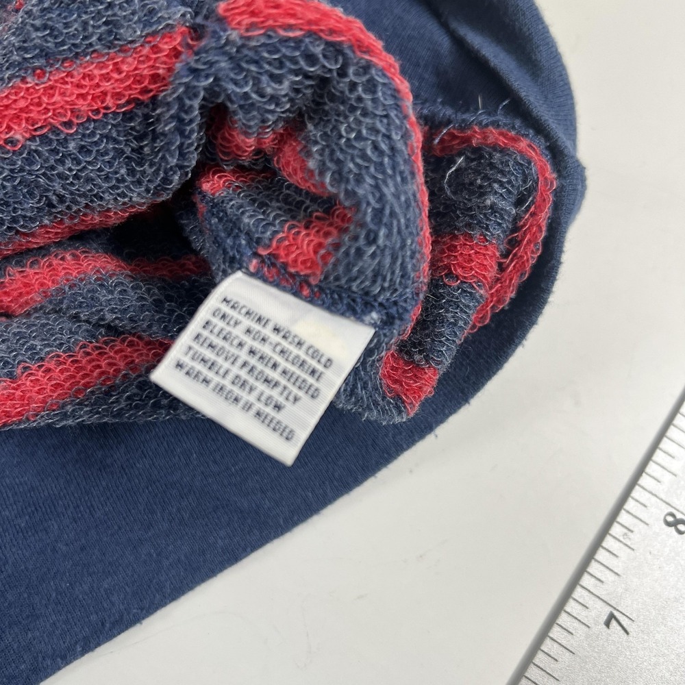 Vintage 90's Polo Ralph Lauren Hoodie Mens L Blue Red Striped Y2K Pullover - Picture 9 of 16